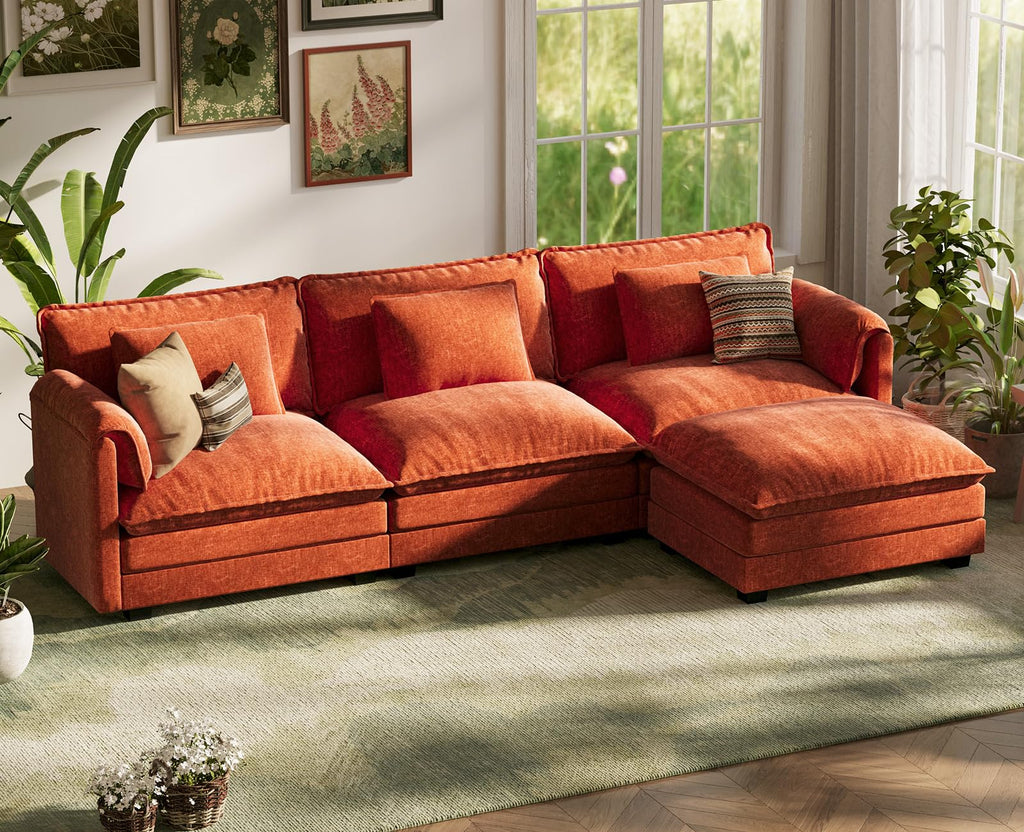 Cloud Modular 4-Piece Sofa with Ottoman (113")