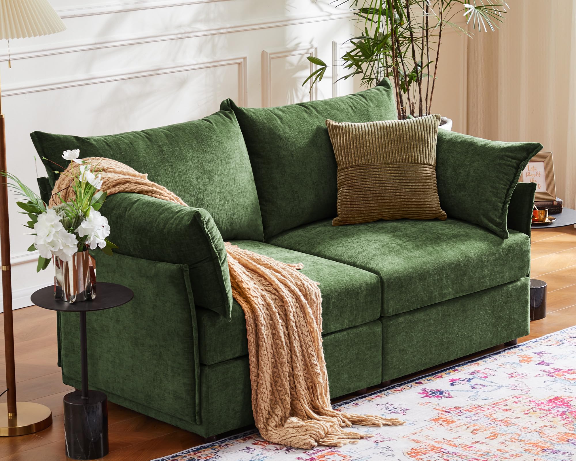 Huddle Modular Chenille Loveseat with Storage (71")