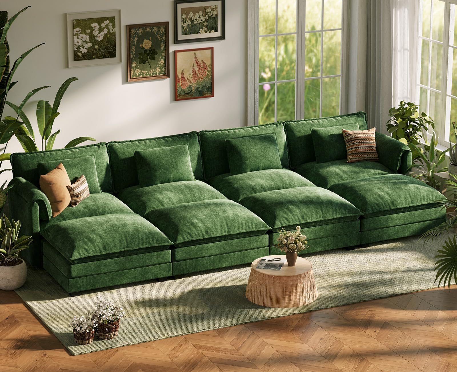 Cloud Modular 4-Piece Sofa with Ottoman (113")