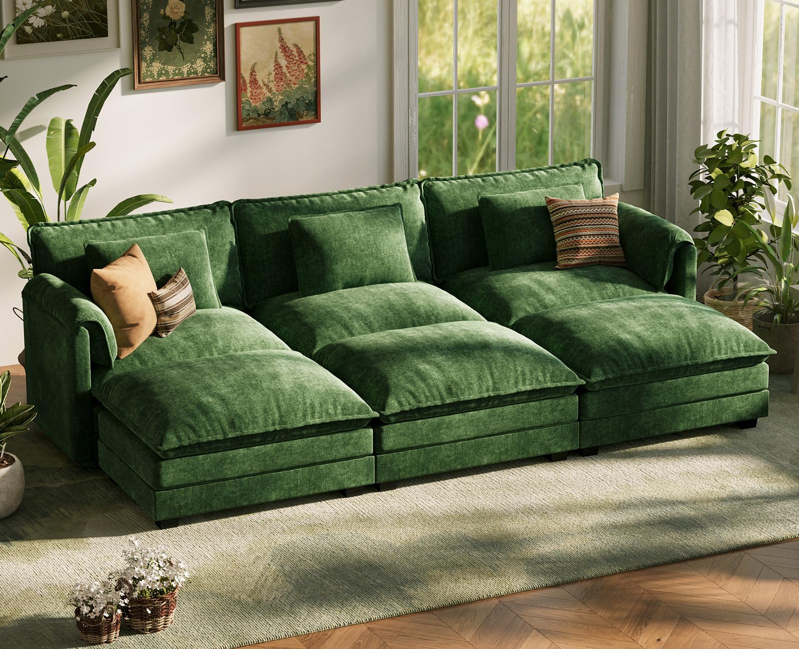 Cloud Modular 4-Piece Sofa with Ottoman (113")
