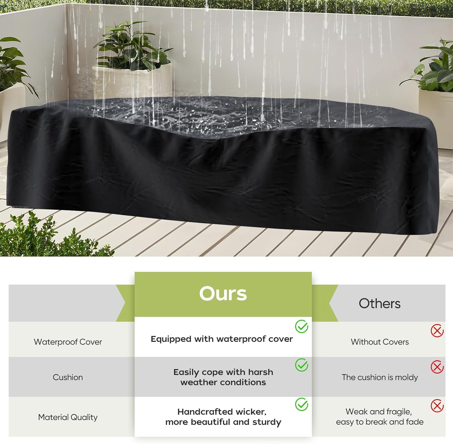 Outdoor Vista 11-Piece Half-Moon Sectional Set