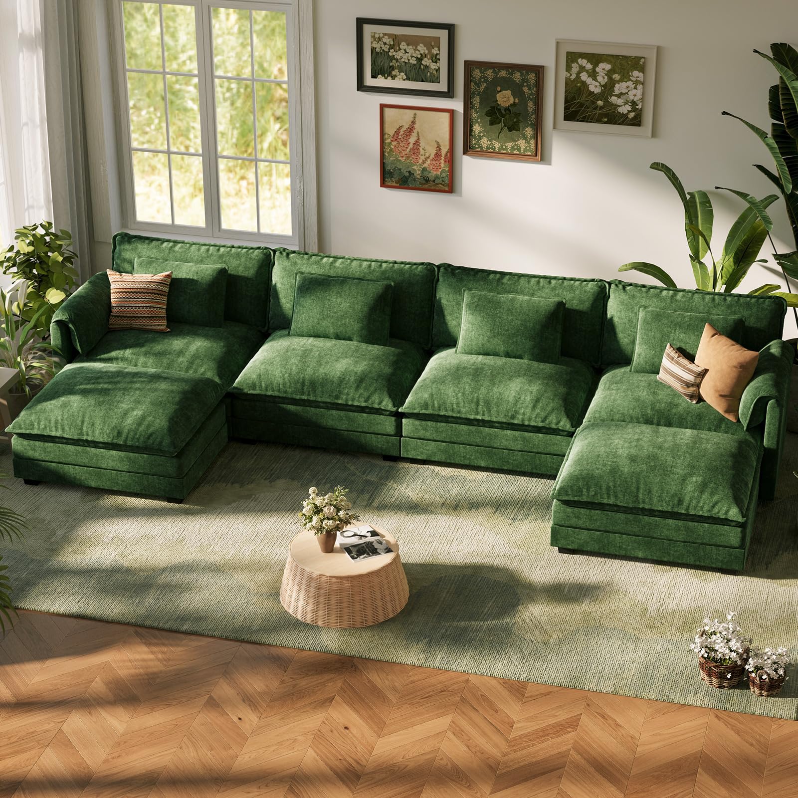 Cloud Modular 4-Piece Sofa with Ottoman (113")