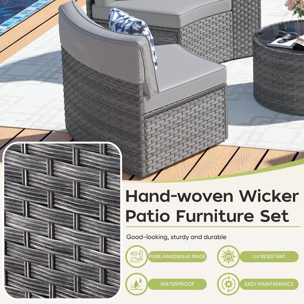 Outdoor Vista 11-Piece Half-Moon Sectional Set