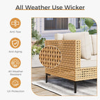 Outdoor Boho 7-Piece Wicker Modular Sectional Set