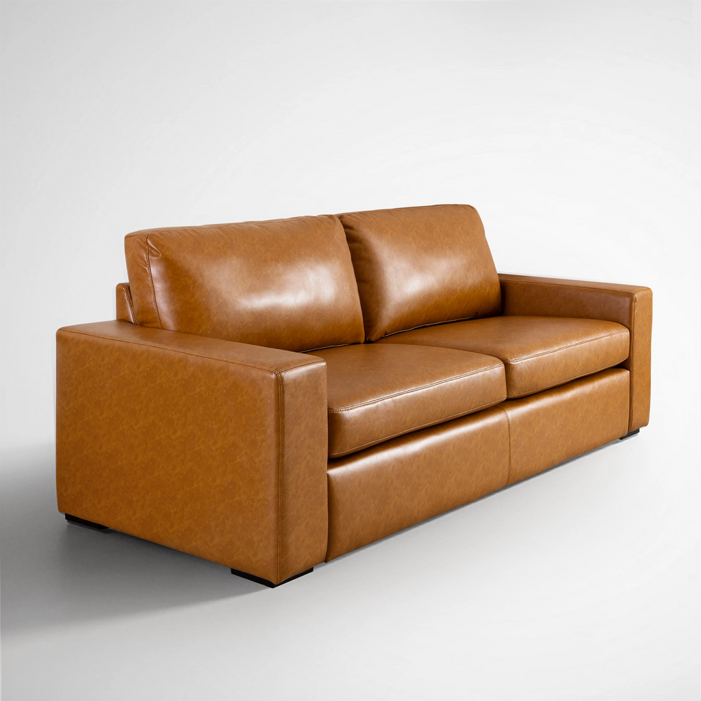 Alba Faux Leather Sofa – 2-Cushion (85")