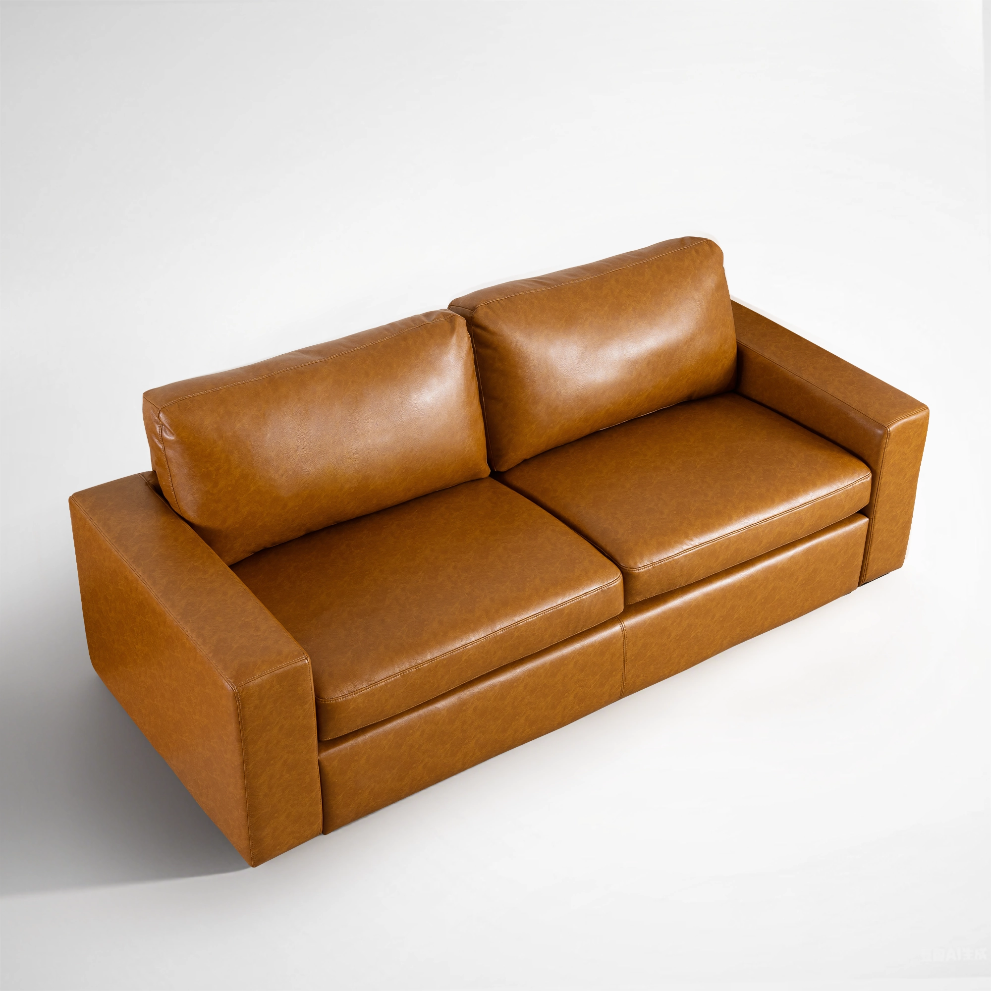 Alba Faux Leather Sofa – 2-Cushion (85")