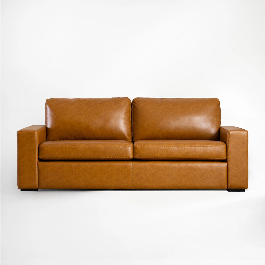 Alba Faux Leather Sofa – 2-Cushion (85")