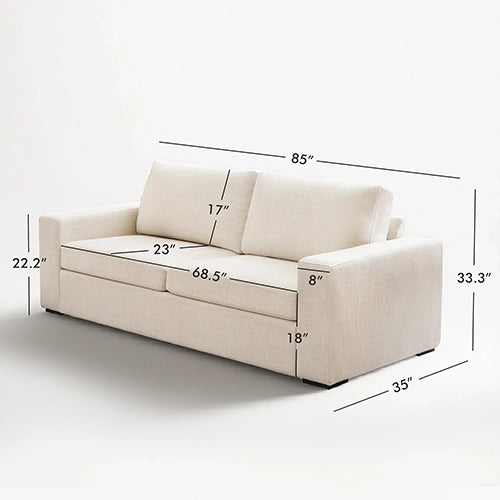 ABCASA Alba Sofa with dimensions diagram