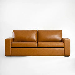 ABCASA Alba Vegan Leather Sofa in 3 seats front view