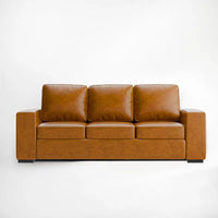 ABCASA Alba Vegan Leather Sofa in 3 seats front view