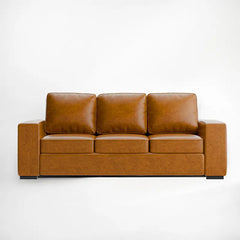 ABCASA Alba Vegan Leather Sofa in 3 seats front view