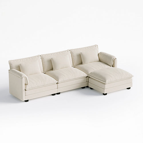Cloud Modular 4-Piece Sofa with Ottoman (113")