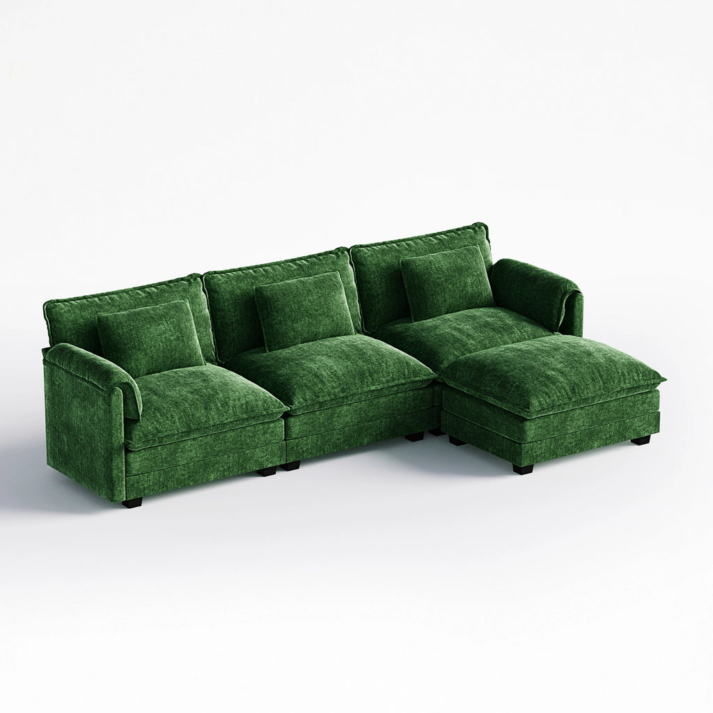 Cloud Modular 4-Piece Sofa with Ottoman (113")