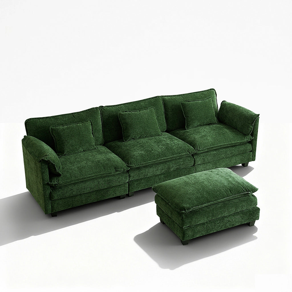 Cloud Modular 4-Piece Sofa with Ottoman (113")