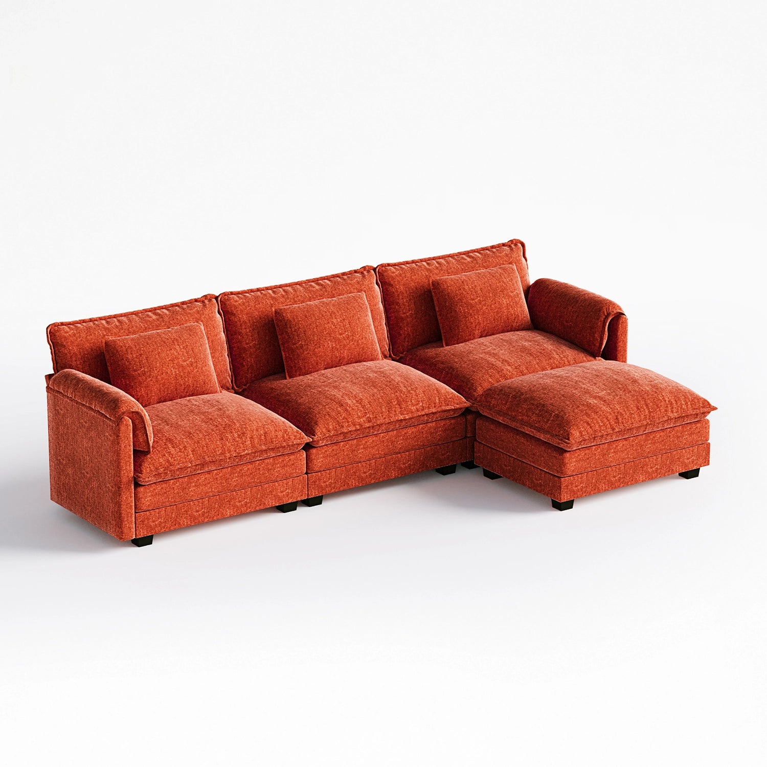 Cloud Modular 4-Piece Sofa with Ottoman (113")