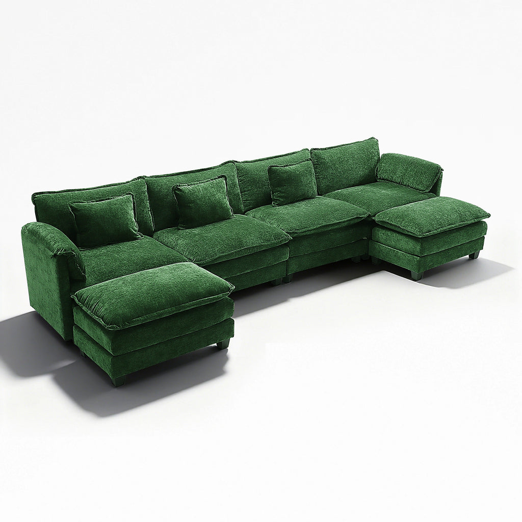 Cloud Modular 6-Piece Sofa with Ottomans (150")