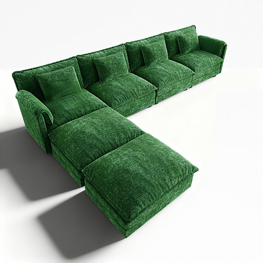 Cloud Modular 6-Piece Sofa with Ottomans (150")
