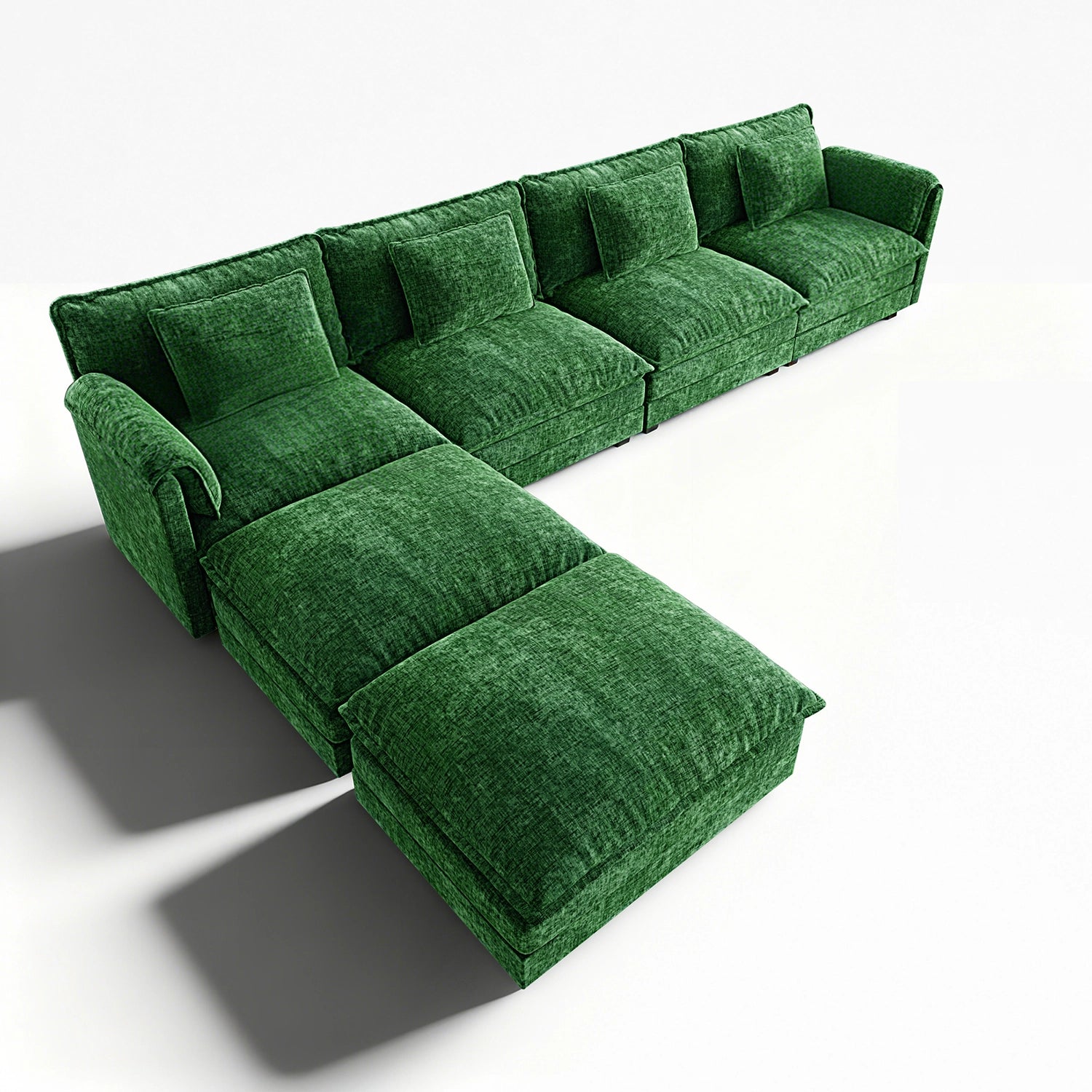 Cloud Modular 6-Piece Sofa with Ottomans (150")