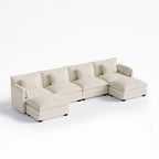 Cloud Modular 6-Piece Sofa with Ottomans (150")