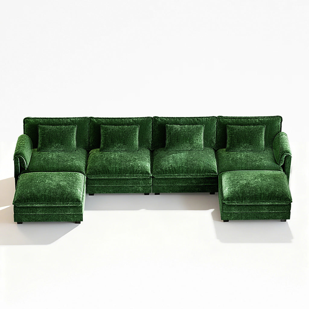 Cloud Modular 6-Piece Sofa with Ottomans (150")