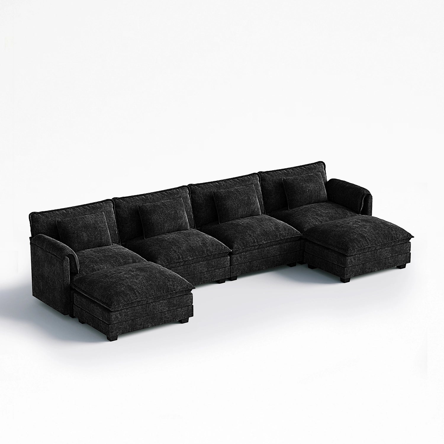 Cloud Modular 6-Piece Sofa with Ottomans (150")