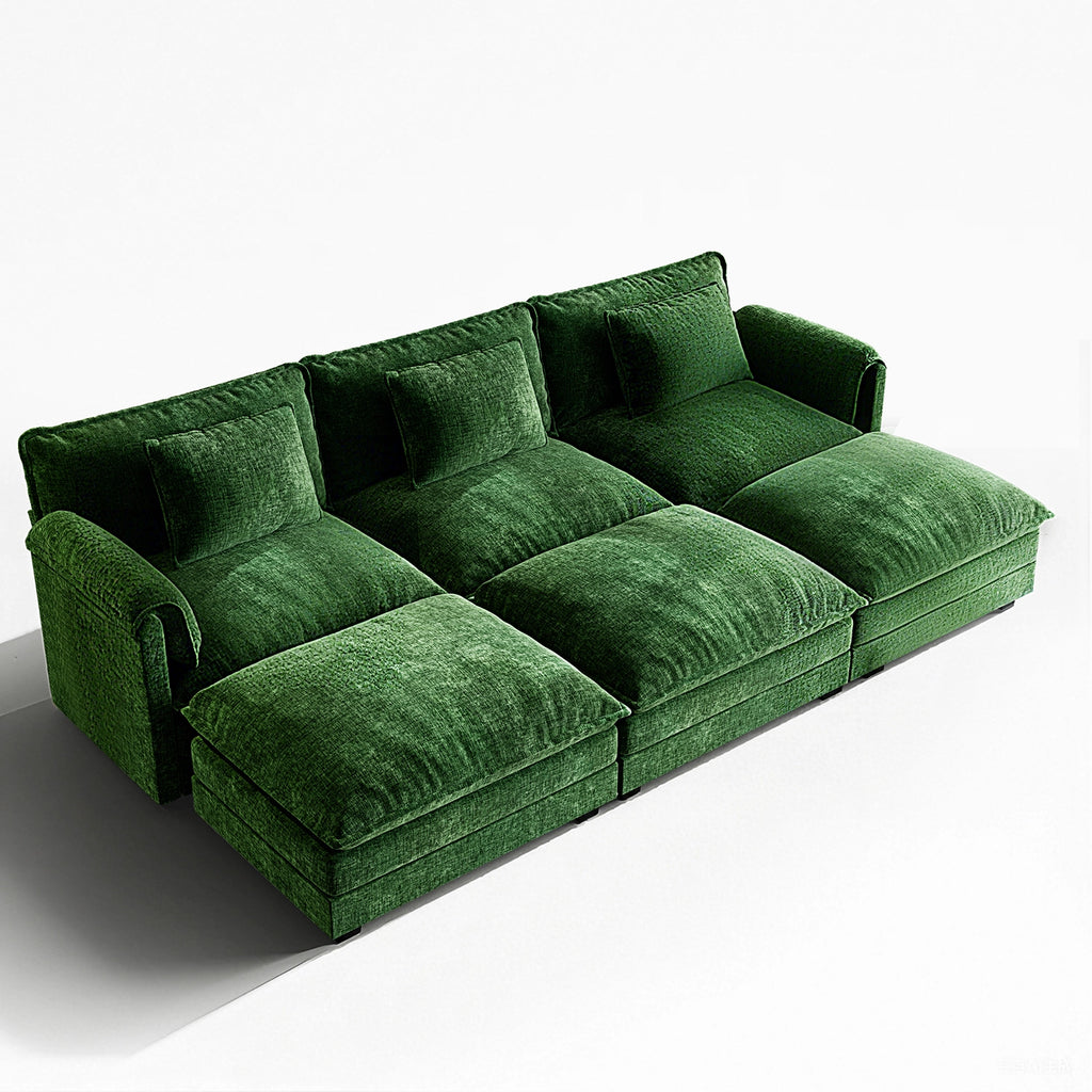Cloud Modular 6-Piece Sofa with Ottomans (113")