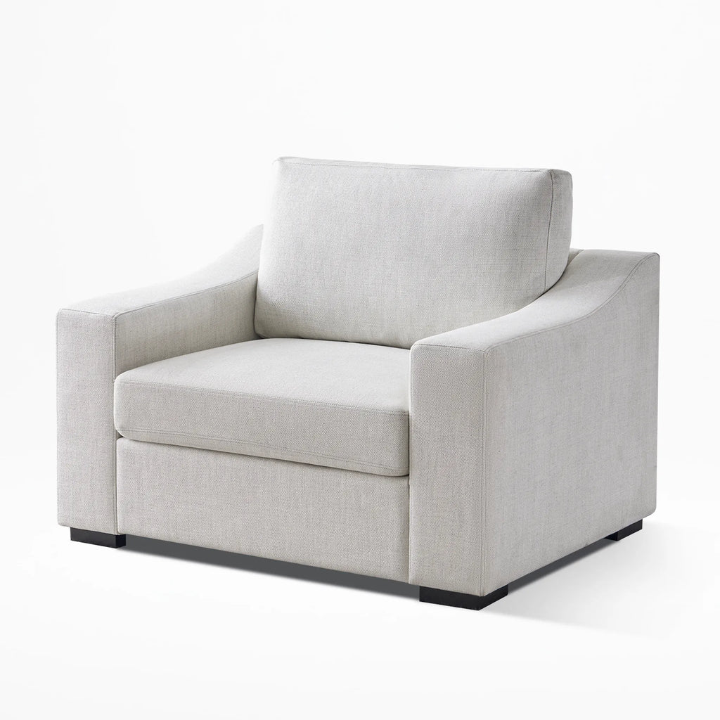 Cove Oversized Armchair in Frost White, angled look