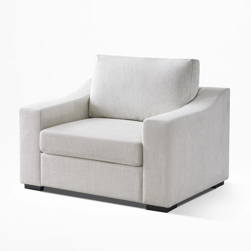 Cove Oversized Armchair in Frost White, angled look
