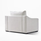 Cove Oversized Armchair, rear view in Frost White fabric