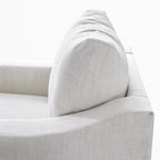 Close-up backrest cushion details of Cove Oversized Armchair in Frost White