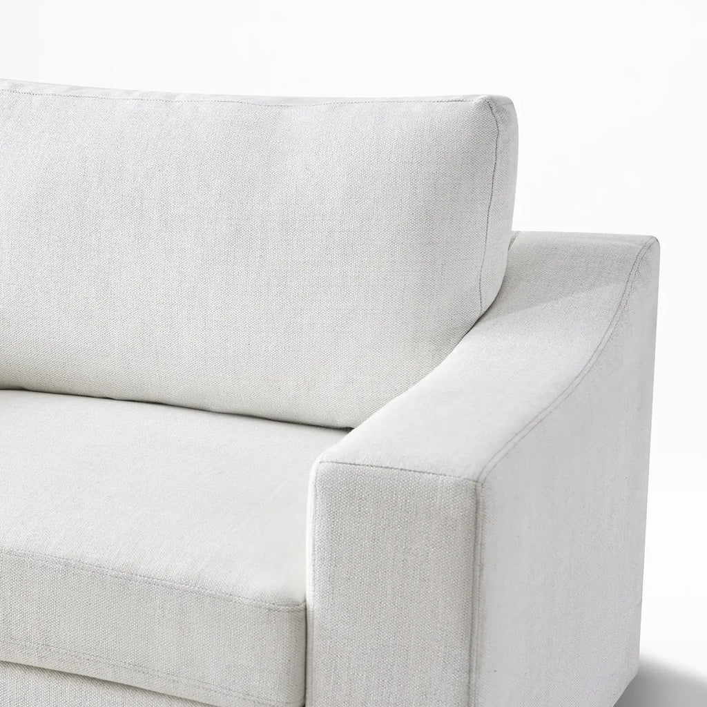 Close-up details of Cove Oversized Armchair in Frost White