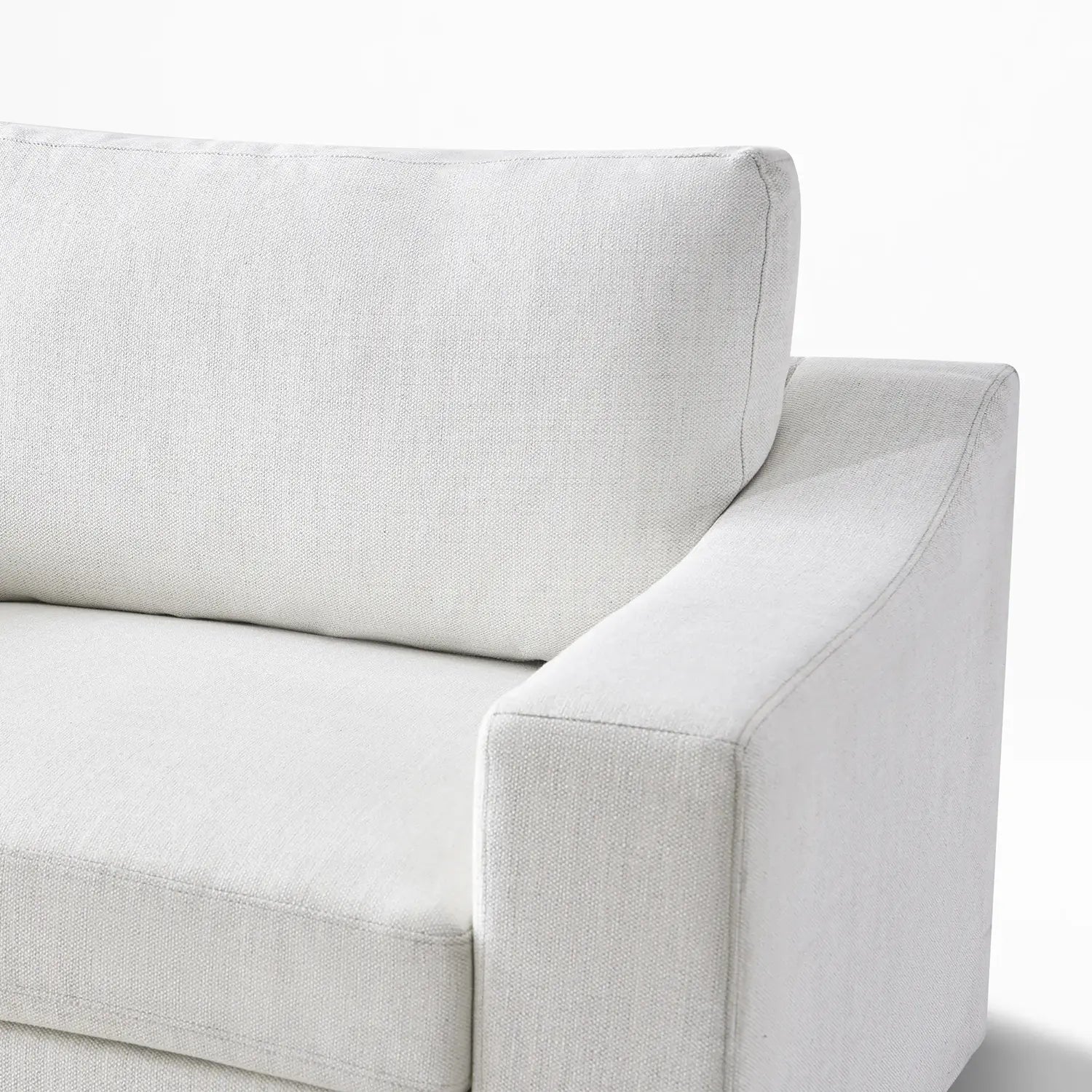 Close-up details of Cove Oversized Armchair in Frost White