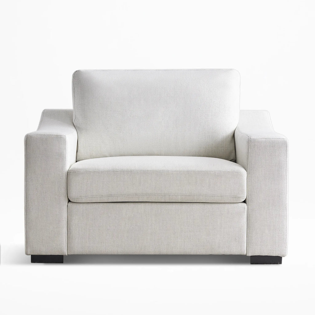 ABCASA Cove Oversized Armchair in Frost White fabric