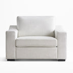 ABCASA Cove Oversized Armchair in Frost White fabric