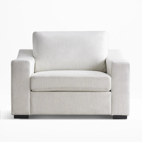 ABCASA Cove Oversized Armchair in Frost White fabric