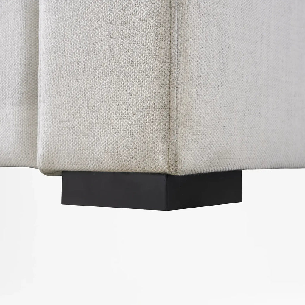 Close-up leg details of Cove Oversized Armchair in Frost White