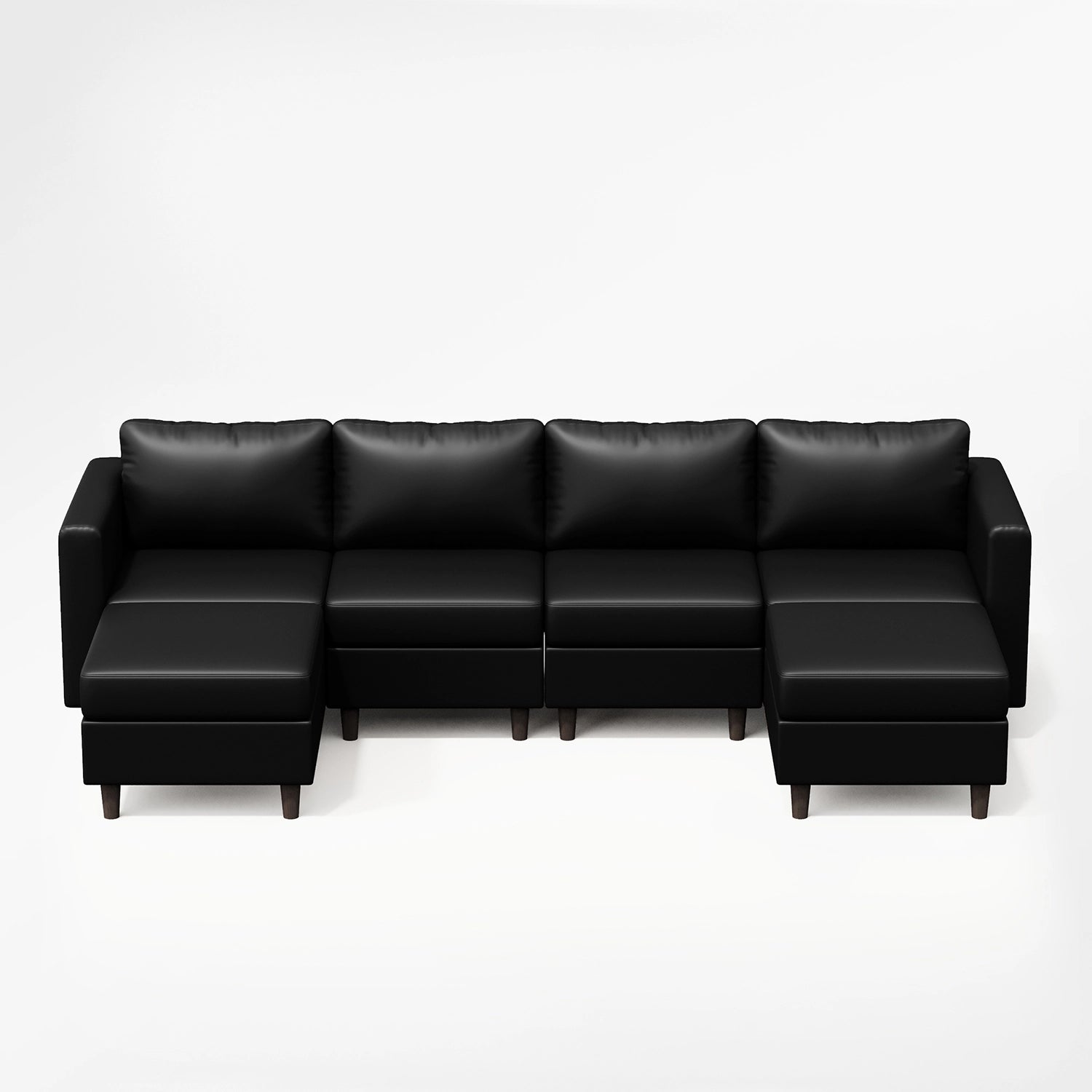 Moro Faux Leather Modular Sofa with 2 Ottomans (118")