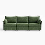 ABCASA Huddle 103-inch 3-seat modular sofa in green chenille, offering a spacious modern design.