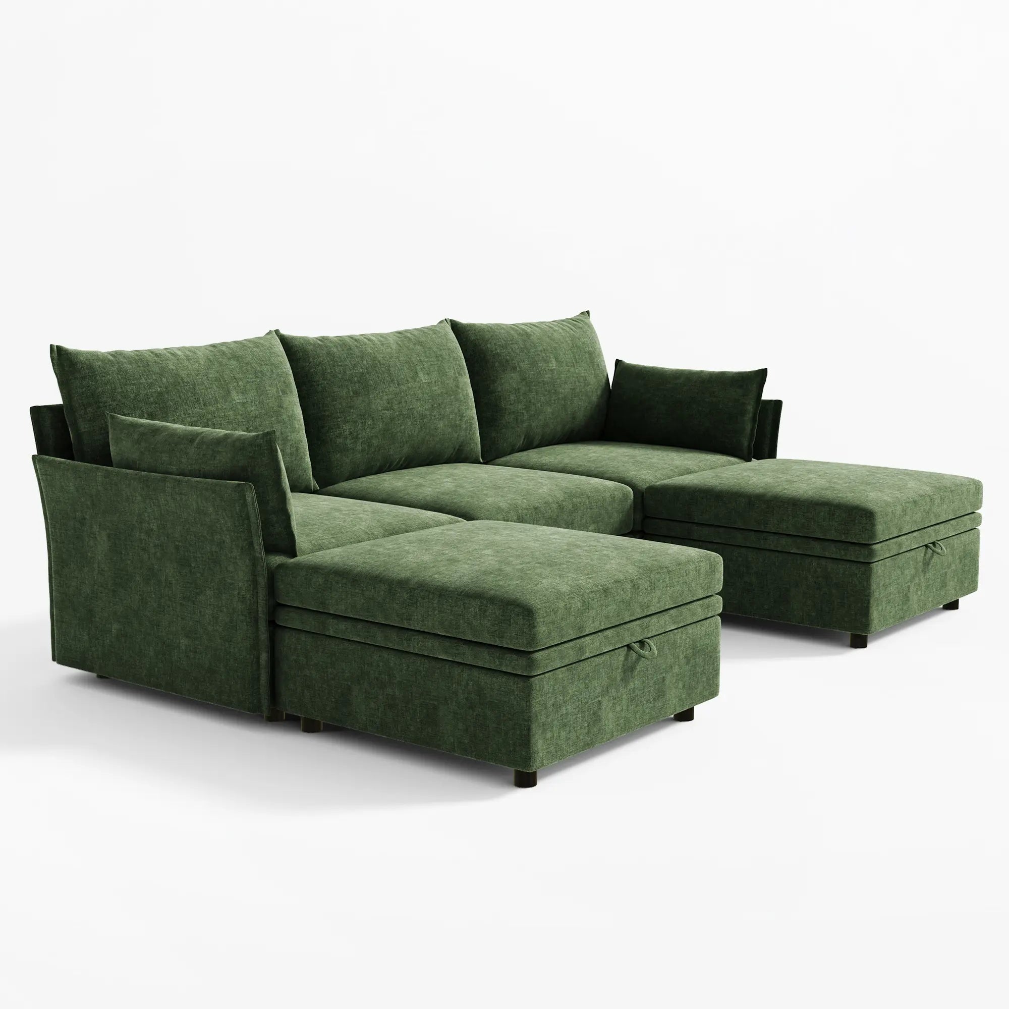 Side profile of the 103-inch Huddle 5-piece sofa showing depth and modular arm style.