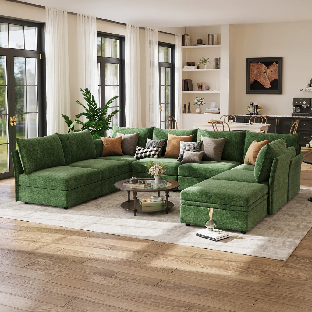 Huddle Modular 8‑Piece Sofa with Ottoman (134"-229")