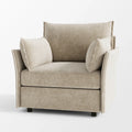 Neutral beige ABCASA Huddle accent chair, perfect for modern small-space seating.