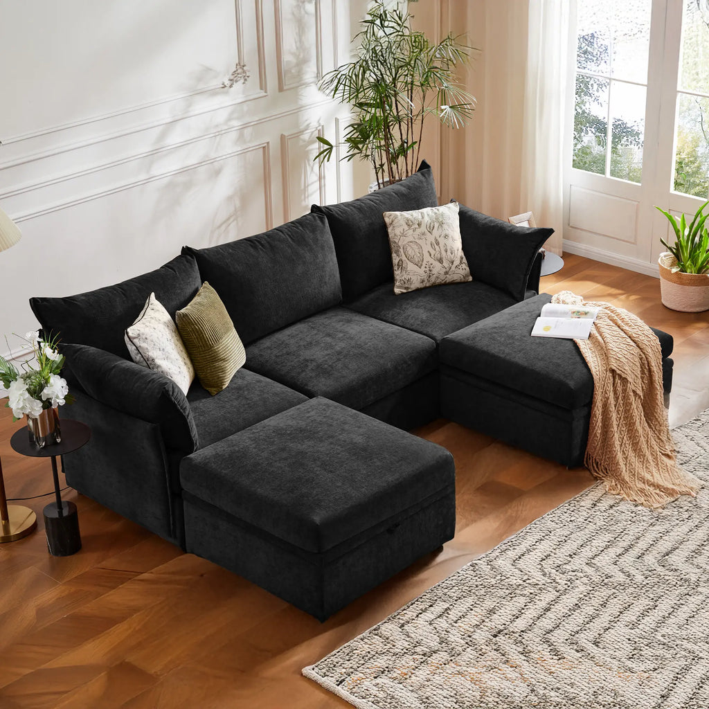 Huddle Modular 3-Piece Chenille Sofa (103")