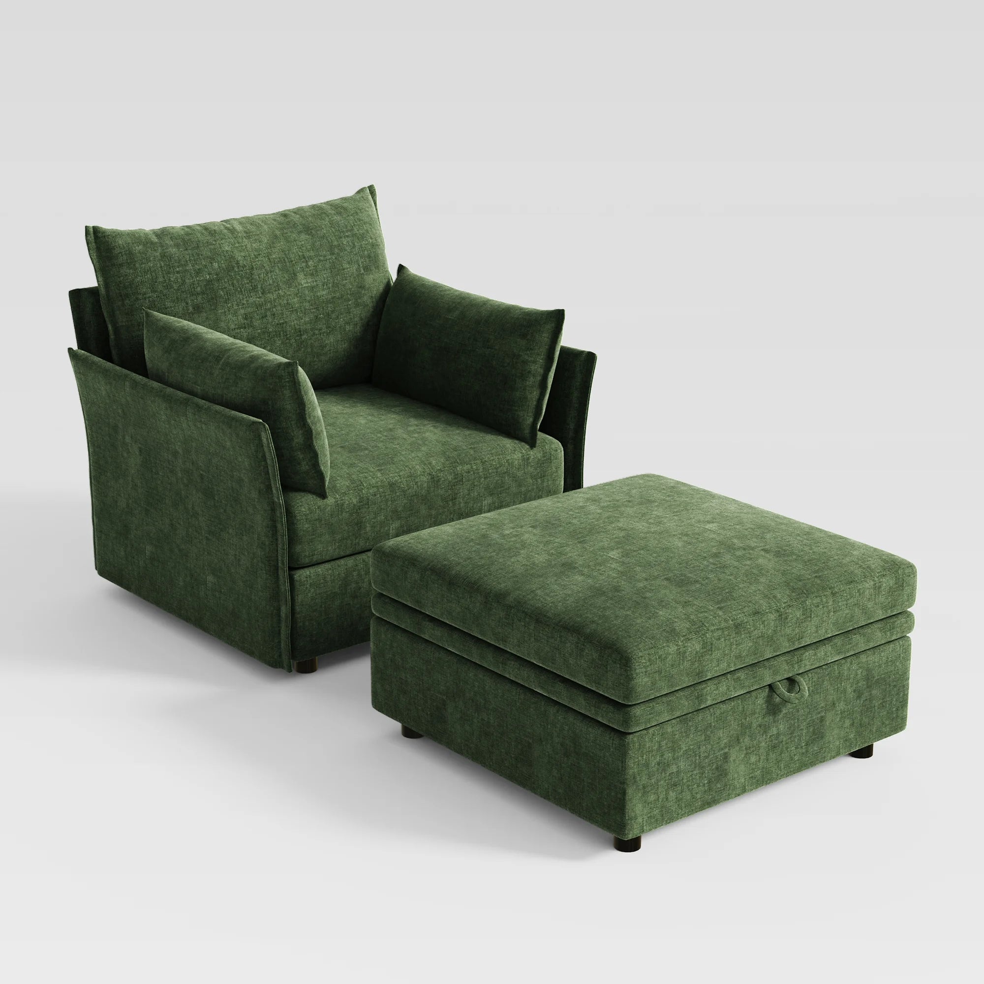 Huddle Chenille Accent Chair with Storage