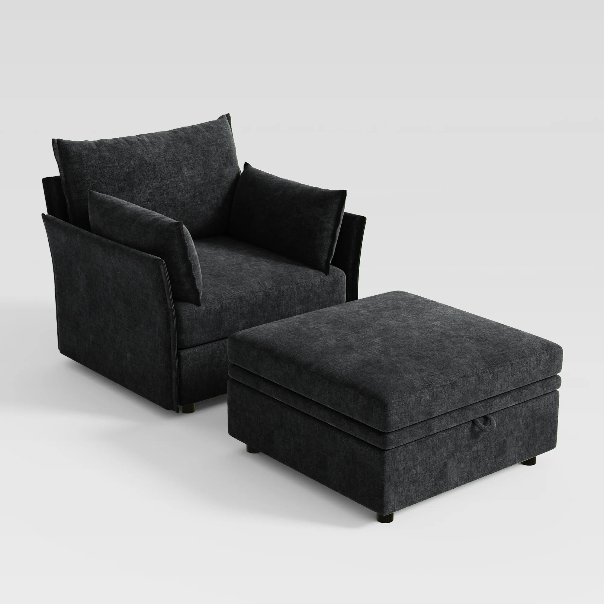 Huddle Chenille Accent Chair with Storage