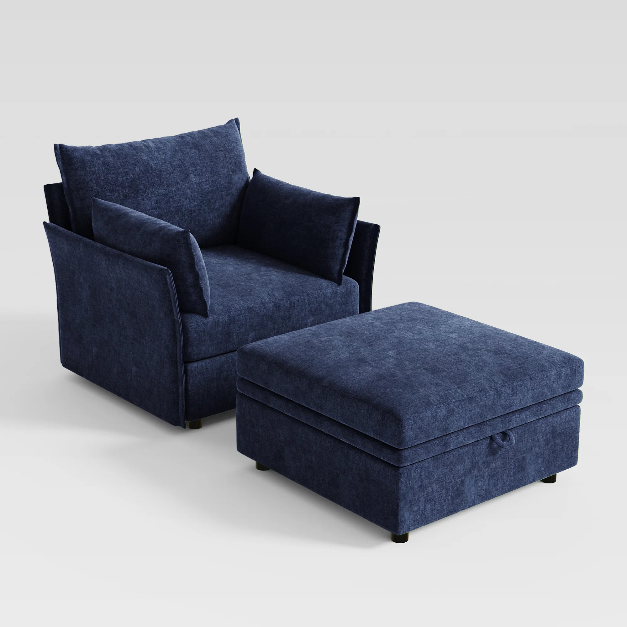 Huddle Chenille Accent Chair with Storage