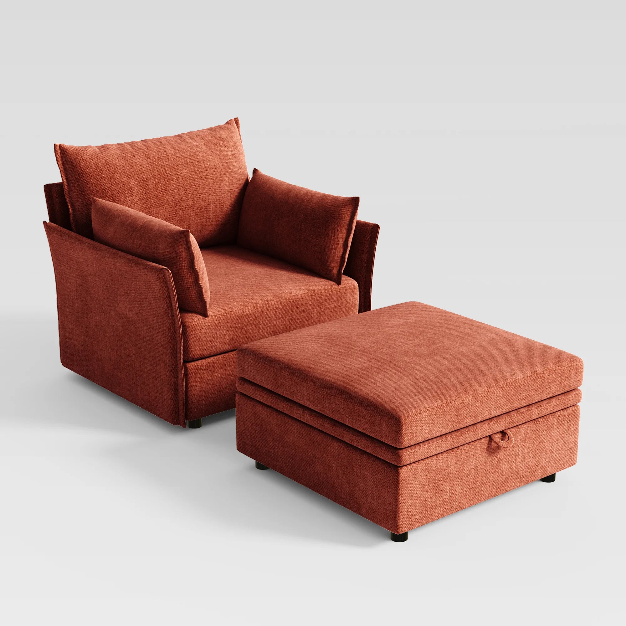 Huddle Chenille Accent Chair with Storage