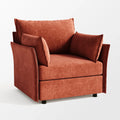 Plush Huddle accent chair in terracotta chenille.