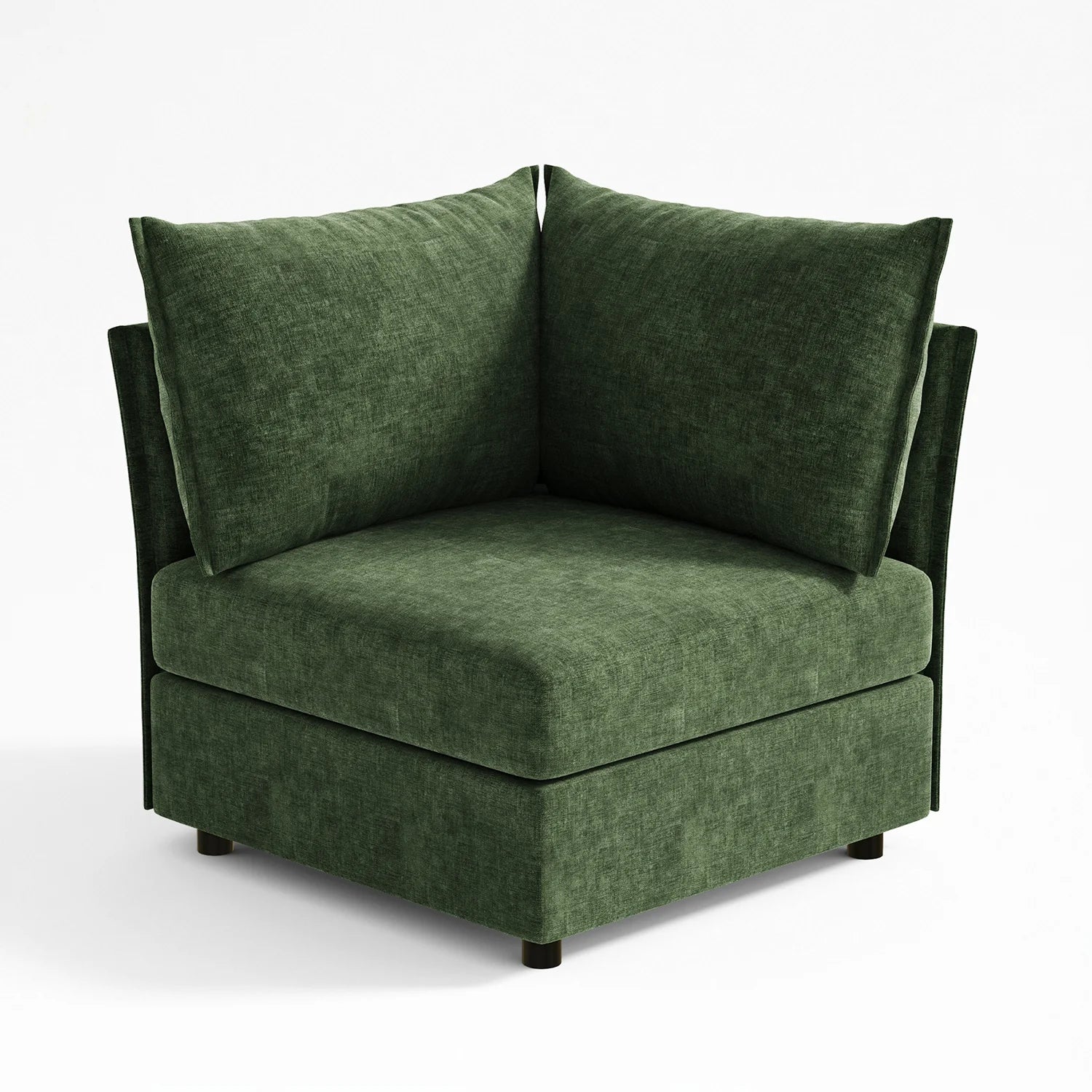 Green Huddle modular corner module; essential for building L-shaped or U-shaped sofas.