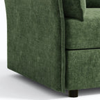 Detailed view of the deep Huddle seat module showing the high-density foam and textured chenille.