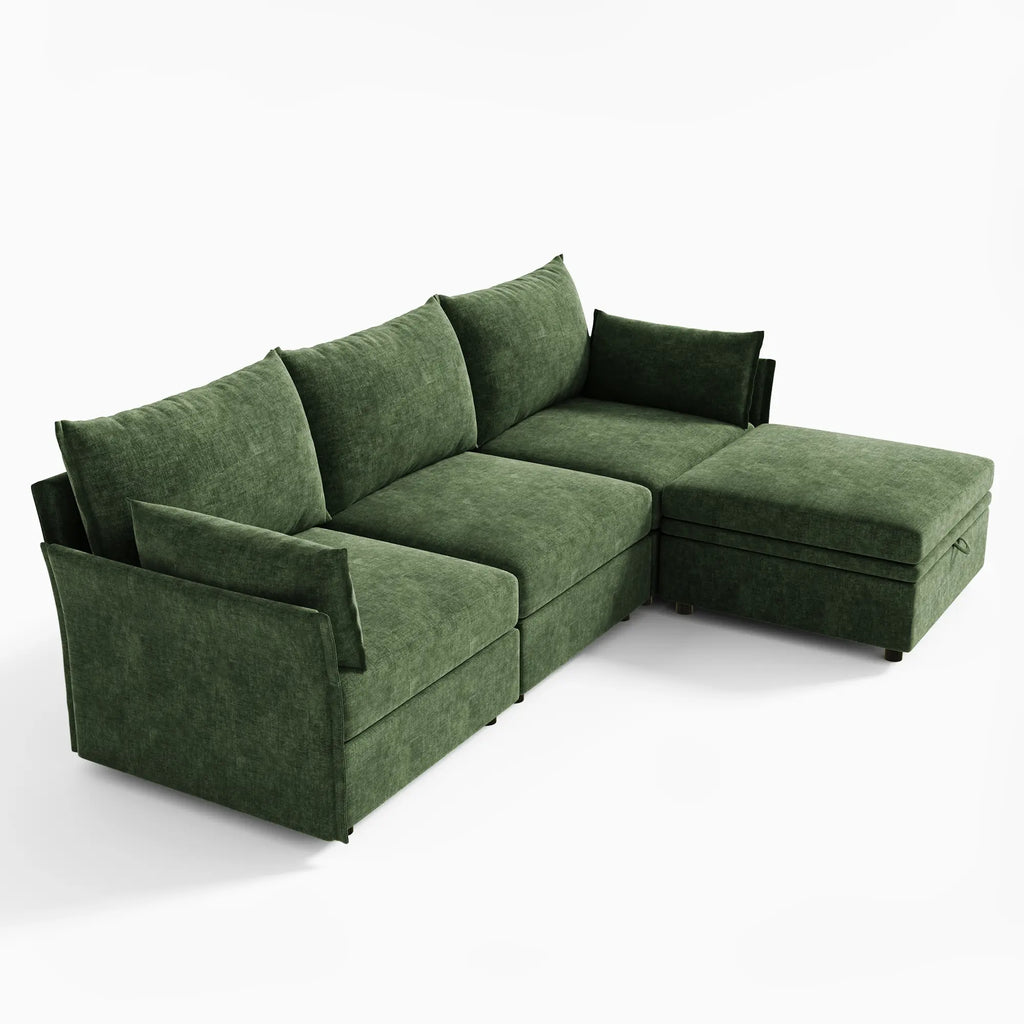 Huddle Modular 4-Piece Sofa with Ottoman (103")